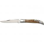 Nůž Laguiole Classique Olivenholzgriff s vývrtkou - stříbrný-hnědý