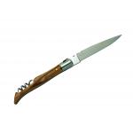 Nůž Laguiole Classique Eschenholzgriff s vývrtkou - stříbrný-hnědý