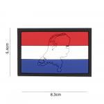 Gumová nášivka 101 Inc vlajka Nizozemsko s obrysem - barevná