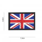 Gumová nášivka 101 Inc vlajka Veľká Británia s obrysom - farebná