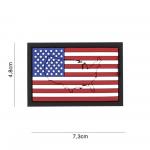 Gumová nášivka 101 Inc vlajka USA s obrysem - barevná