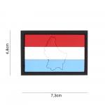 Gumová nášivka 101 Inc vlajka Lucembursko s obrysem - barevná
