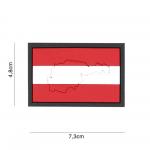 Gumová nášivka 101 Inc vlajka Rakousko s obrysem - barevná