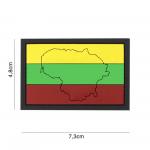Gumová nášivka 101 Inc vlajka Litva s obrysom