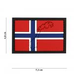 Gumová nášivka 101 Inc vlajka Norsko s obrysem - barevná