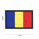 Gumová nášivka 101 Inc vlajka Rumunsko s obrysem - barevná