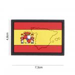 Gumová nášivka 101 Inc vlajka Španělsko s obrysem