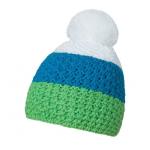 Čepice zimní CoFEE Cable Knit - zelená-modrá-bílá