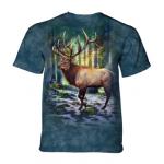 Tričko unisex The Mountain Sunlit Elk Animal - modré