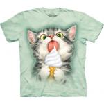 Tričko unisex The Mountain Creamy Cone Kitty Pet Cat - zelené