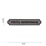 Gumová nášivka 101 Inc nápis Pistol Marksman - šedý