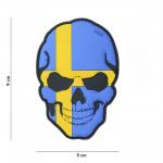 Gumová nášivka 101 Inc Skullhead vlajka Švédsko - farevná