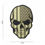 Gumová nášivka 101 Inc Skullhead vlajka USA - sivá