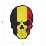 Gumová nášivka 101 Inc Skullhead vlajka Belgicko - farevná