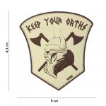 Gumová nášivka 101 Inc nápis Keep Our Oaths - béžová