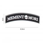 Gumová nášivka 101 Inc nápis Memento Mori - černá