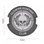 Gumová nášivka 101 Inc nápis Clown Hunting Club - sivá