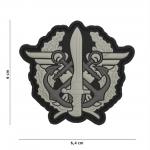 Gumová nášivka 101 Inc znak NL Corps Marines Loge - šedá