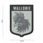 Gumová nášivka 101 Inc vlajka Wallonie - šedá