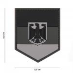 Gumová nášivka 101 Inc znak German Shield - sivá