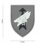 Gumová nášivka 101 Inc. znak German Special Forces - sivá