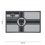 Gumová nášivka 101 Inc vlajka German Empire - sivá