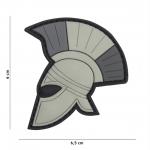 Gumová nášivka 101 Inc Spartan Helmet - šedá
