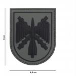 Gumová nášivka 101 Inc znak Spanish Shield - sivá
