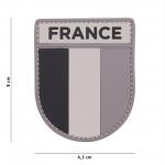 Gumová nášivka 101 Inc Army vlajka Francúzsko - sivá