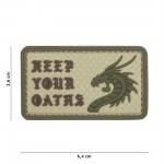 Gumová nášivka 101 Inc nápis Keep Your Oaths - coyote