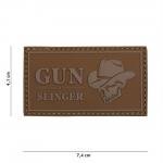 Gumová nášivka 101 Inc nápis Gun Slinger Cowboy - coyote