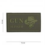 Gumová nášivka 101 Inc nápis Gun Slinger Cowboy - olivová