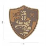 Gumová nášivka 101 Inc Knight Shield - hnědá
