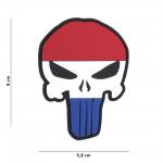 Gumová nášivka 101 Inc vlajka Punisher Head Holandsko - farebná