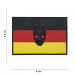 Gumová nášivka 101 Inc Skull vlajka Nemecko - farebná