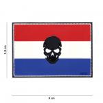 Gumová nášivka 101 Inc Skull vlajka Nizozemsko - barevná