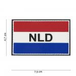Gumová nášivka 101 Inc vlajka Nizozemsko s nápisem - barevná