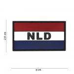 Gumová nášivka 101 Inc vlajka Nizozemsko s nápisem malá - barevná