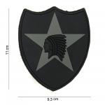 Gumová nášivka 101 Inc znak 2nd Infantry Division Indian - šedá