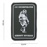 Gumová nášivka 101 Inc Airsoft Division Sniper - černá