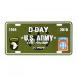 Ceduľa plechová Licencia D-Day US Army - olivová
