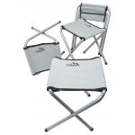 Stůl kempingový skládací Cattara Double + 4 židle - šedý