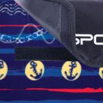 Deka pikniková Spokey Picnic 150x180 Sailing s popruhem - modrá