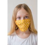 Detská bavlnená úpletová rúška na ústa a nos - žltá