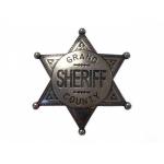 Hvězda šerifská Grand Country 6 cm - stříbrná