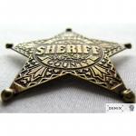 Hvězda šerifská Lincoln Country 6,5 cm - bronzová