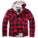 Bunda Brandit Lumberjacket Hooded - červená-čierna
