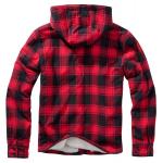 Bunda Brandit Lumberjacket Hooded - červená-černá