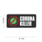 Gumená nášivka 101 Inc nápis Corona Killer - čierna