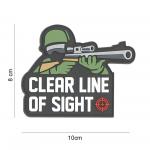 Gumová nášivka 101 Inc nápis Clear line of sight - šedá